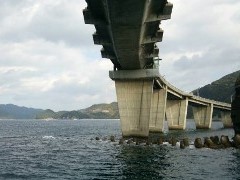 鹿児島県甑島大明神橋吊足場