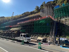 鹿児島県出水郡長島町　法面足場工事①